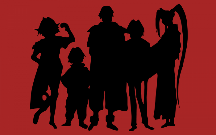 Silhouette of characters from Outlaw Star