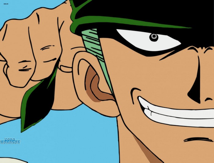 Roronoa Zoro Smiling from One Piece Anime