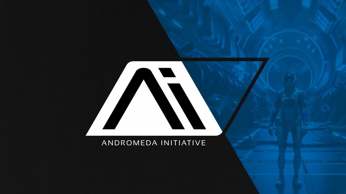 Andromeda Initiative logo with Mass Effect Andromeda imagery