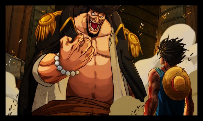 Blackbeard and Monkey D. Luffy from One Piece