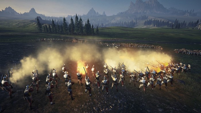 Total War: Warhammer battle with fire and smoke