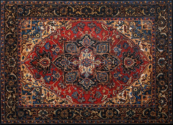 Intricate Symmetrical Mosaic Carpet Design