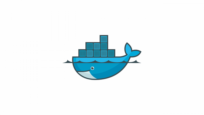 Docker logo with whale and containers
