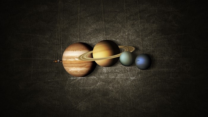 Solar System Planets on Textured Background