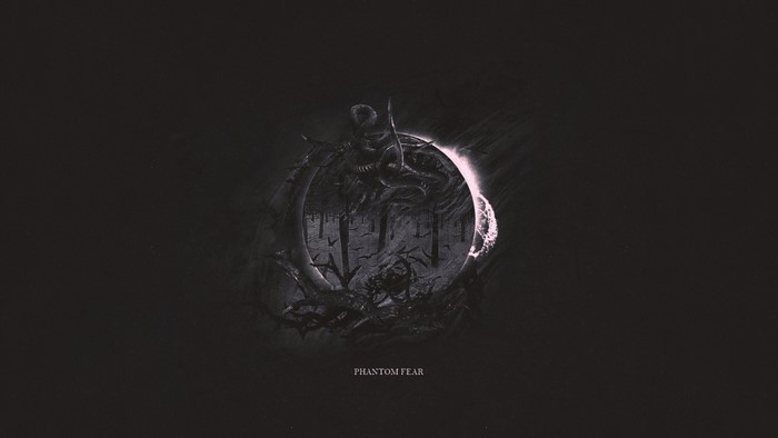Phantom Fear logo with dark, circular, horror-themed art