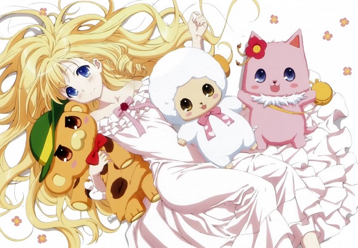 Latifa Fleuranza from Amagi Brilliant Park with plush toys