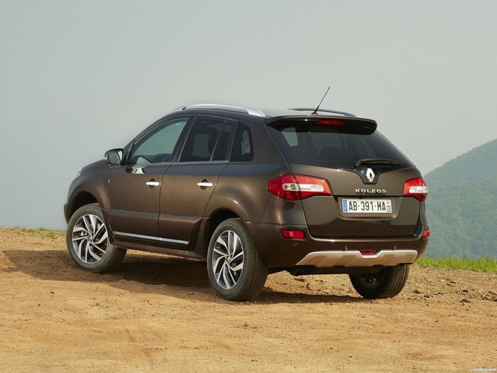 Brown Renault Koleos parked on dirt road