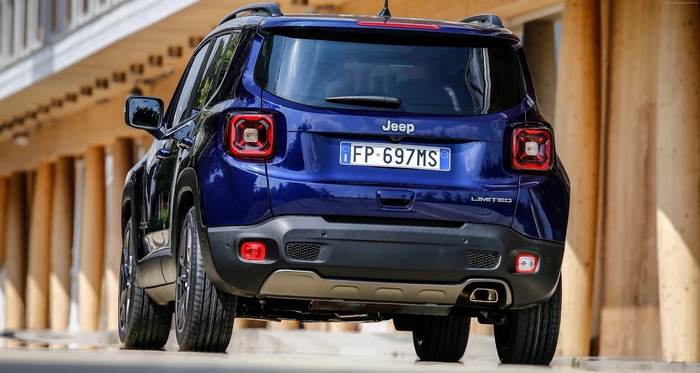 Blue Jeep Renegade Limited parked outdoors