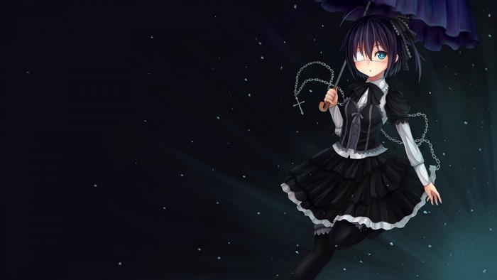 Takanashi Rikka from Chuunibyou demo Koi ga Shitai holding an umbrella