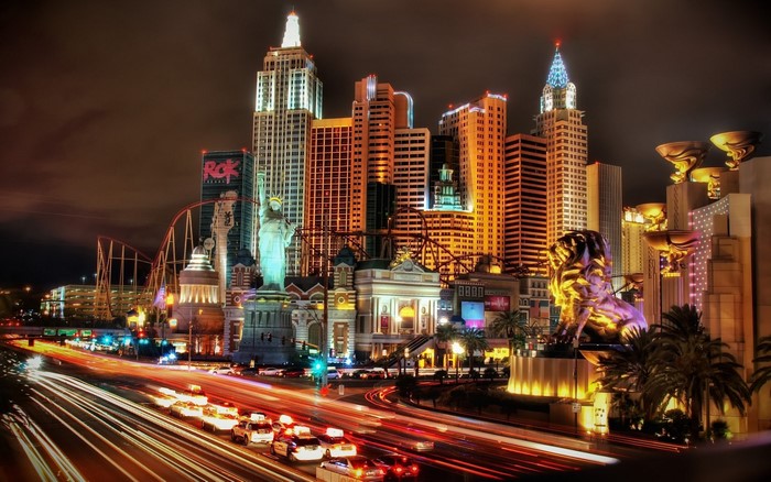New York-New York Hotel and Casino skyline at night
