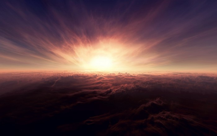 Sunrise over clouds