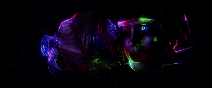 Harley Quinn from Suicide Squad with neon lights