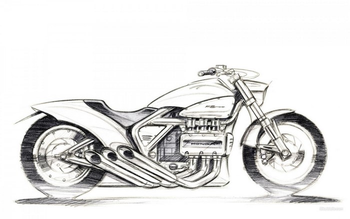 Honda F6C motorcycle sketch