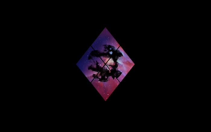 Galaxy within a diamond shape