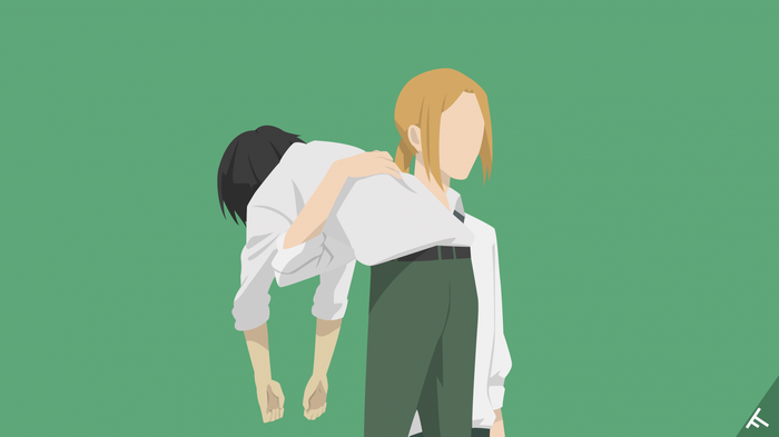 Ohta carrying Tanaka from Tanaka-kun is Always Listless