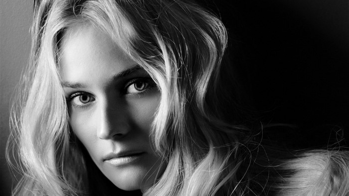 Diane Kruger portrait in black and white