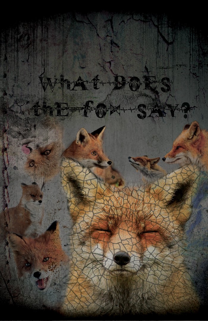Collage of foxes with the quote "What Does the Fox Say?"