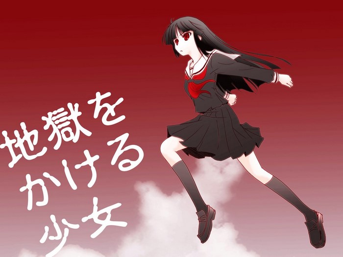 Girl from Jigoku Shoujo running