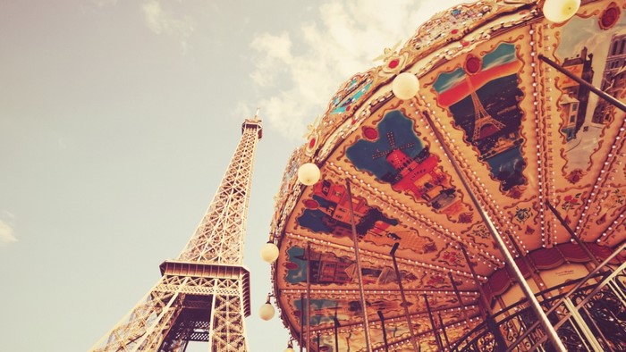 Eiffel Tower and Carousel in Paris