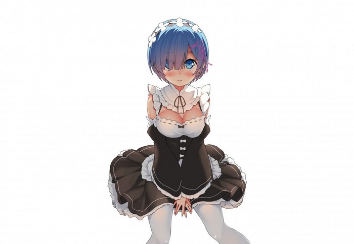 Rem from Re:Zero maid outfit illustration
