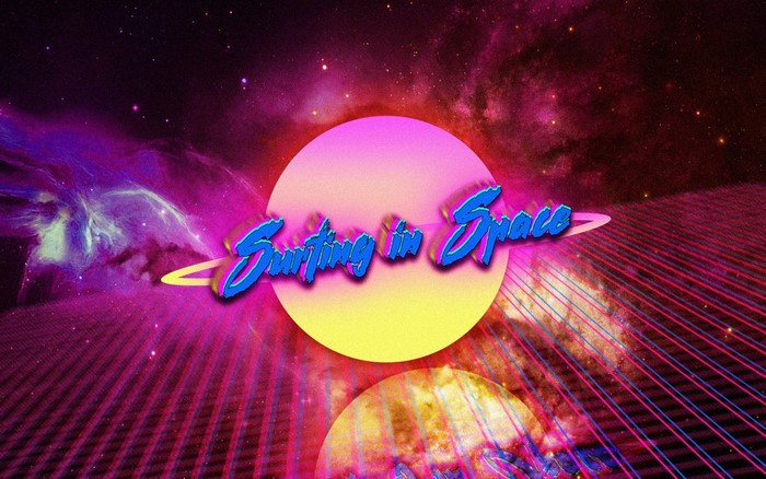 Surfing in Space Retro Typography