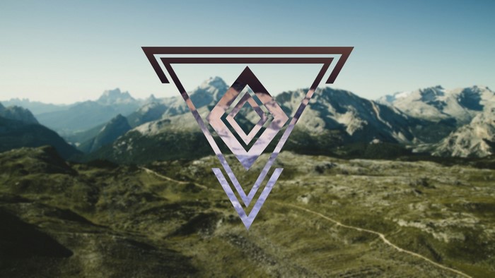 Geometric Overlay on Mountain Range