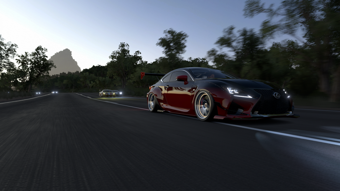 Lexus RC F Rocket Bunny on a road