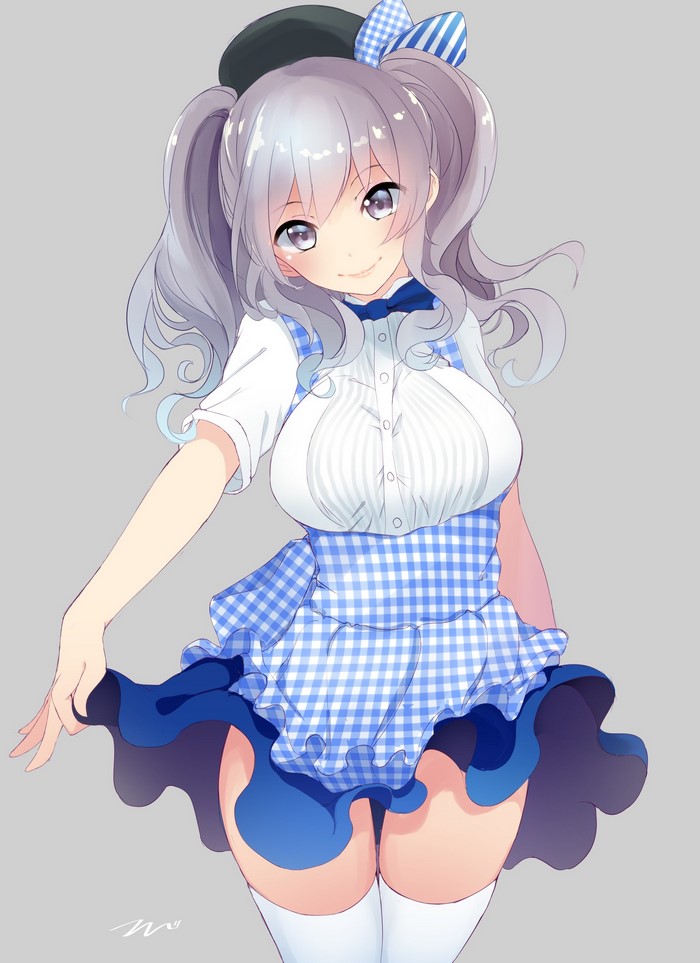 Anime girl with pigtails wearing a maid outfit