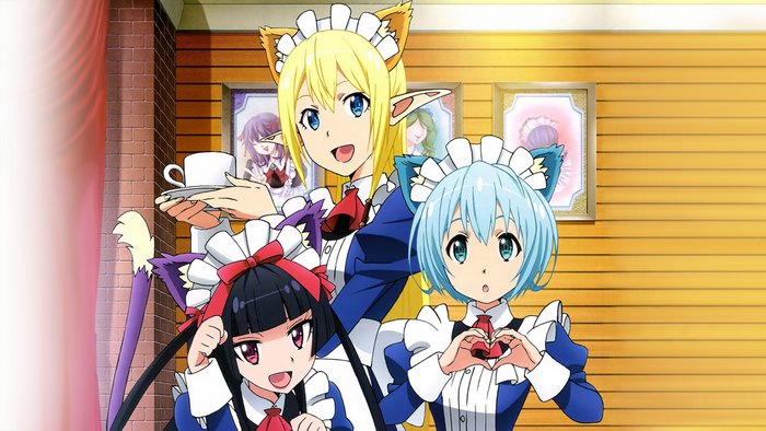 Anime girls in maid outfits from Gate