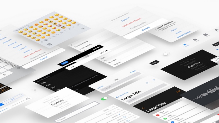 iOS 12 UI Elements and Design Mockups 4K