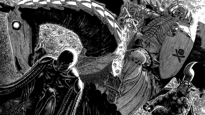 Berserk Manga Illustration Featuring Zodd and Griffith