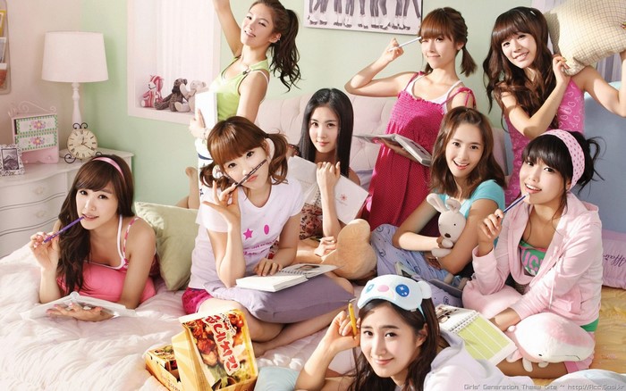 Girls Generation K-pop group photo shoot