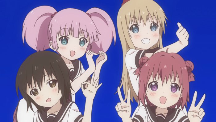 4 girls from Yuru Yuri posing