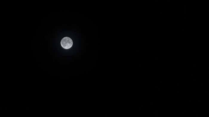 Full moon in a dark night sky