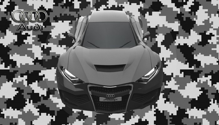 Audi concept car with camouflage background