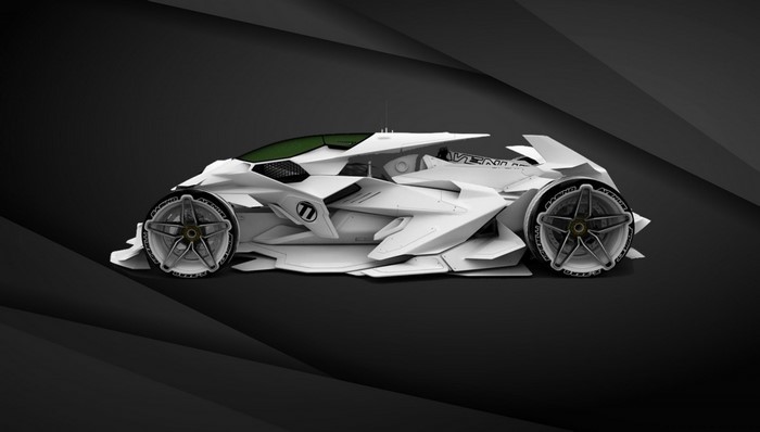 White concept car with green windshield