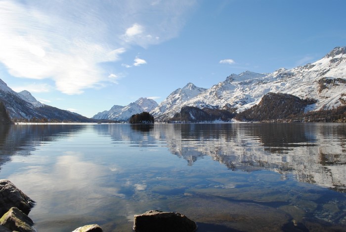 Stunning Snow-Capped Swiss Alps Reflection in Lake
