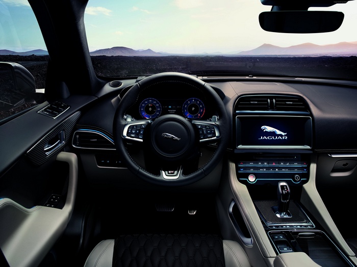 Jaguar F-Pace SVR interior dashboard 4K