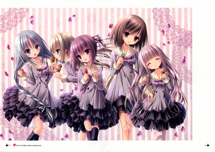 Anime girls eating ice cream from Ro-Kyu-Bu!