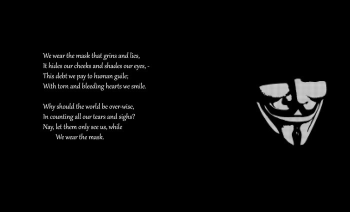 Anonymous Mask and Poem