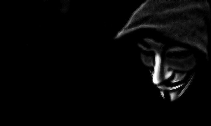 Anonymous mask in darkness