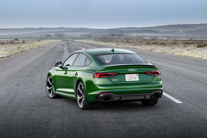 Green Audi RS5 Sportback on a Road