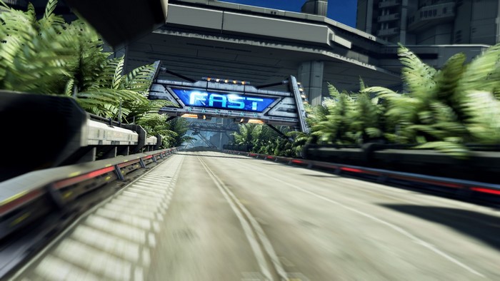 Fast Racing Neo race track with futuristic architecture