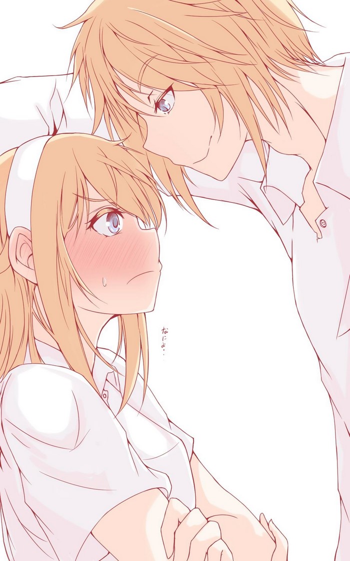 Anime couple with blonde hair