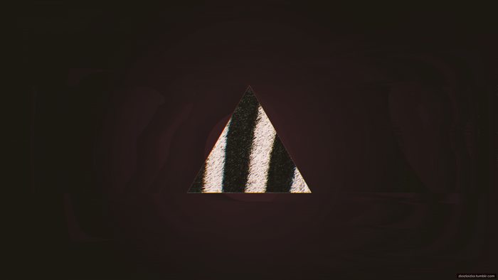Abstract triangle with black and white stripes