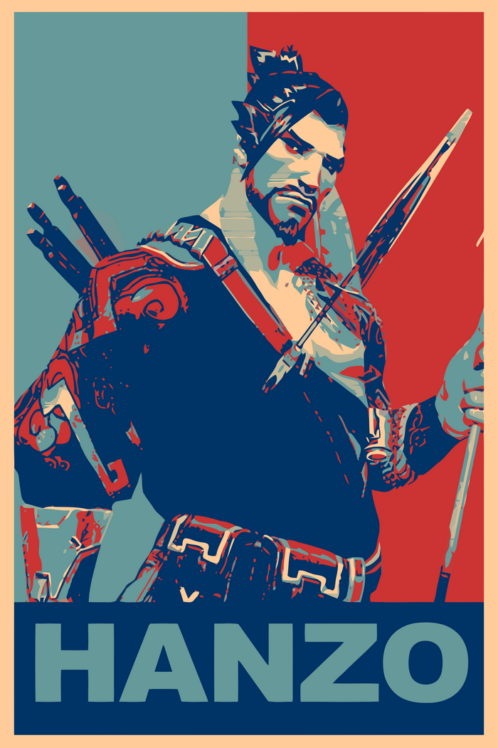 Hanzo from Overwatch Propaganda Poster