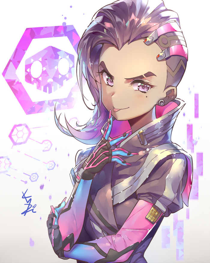 Sombra from Overwatch anime illustration
