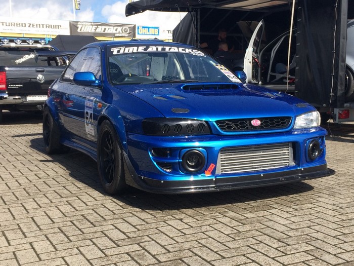 Blue Subaru Impreza WRX STI Time Attack race car