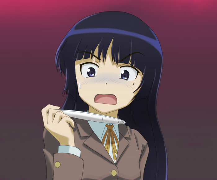 Gokou Ruri from Ore no Imouto ga Konnani Kawaii Wake ga Nai holding a pregnancy test