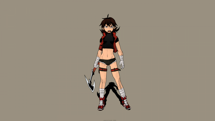 Shirato Marin with an axe